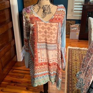 Johnny Was multi colored tunic size small